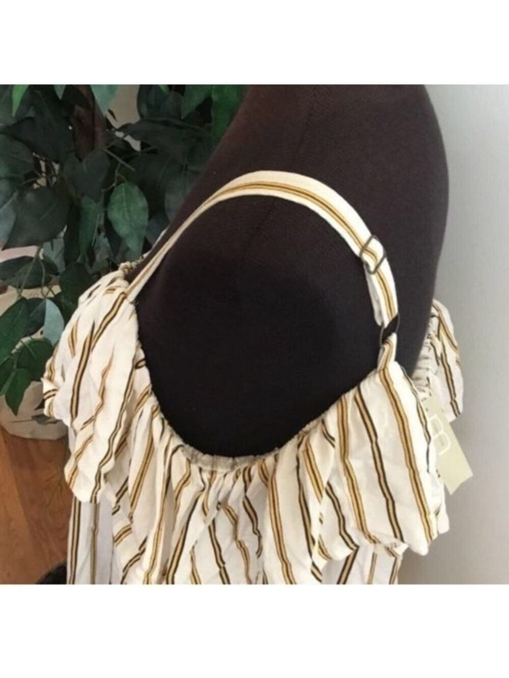 Maurices Striped Ruffle Button-Front Off-Shoulder Top NWT Size Small - Picture 8 of 12